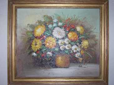 Фотоий: надувательство картины и чертежи BOUQUET PEINT A L HUILE ET TRAVAILLER A LA SPATU