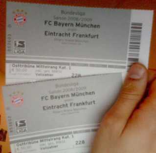 Фотоий: надувательство билеты спорта BAYERN MUNICH - EINTRACHT FRANKFURT - ALLIANZ ARENA