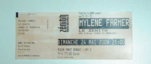 Фотоий: надувательство билеты согласия MYLENE FARMER - NANTES