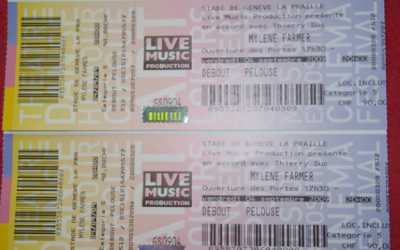 Фотоий: надувательство билеты согласия 2 BILLETS POUR LE CONCERT DE MYLENE FARMER - 4 SEPTEMBRE 2009 A GENEVE