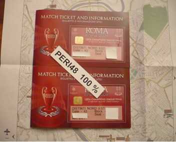 Фотоий: надувательство билеты спорта UEFA CHAMPIONS LEAGUE FINAL 2009 ROME - 2 TICKETS - ROME