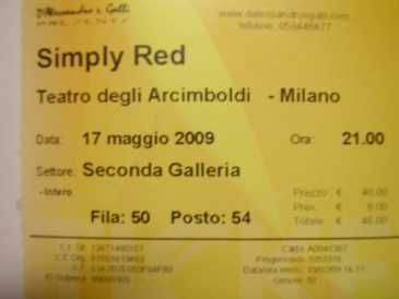 Фотоий: надувательство билеты согласия CONCERTO SIMPLY RED, MILANO, 17/05/2009 - MILANO
