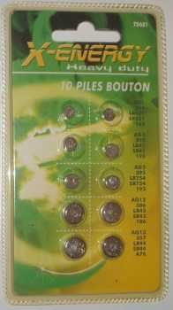 Фотоий: надувательство Do-it-yourself и инструменты X ENERGY - LOT DE 10 PILES BOUTON
