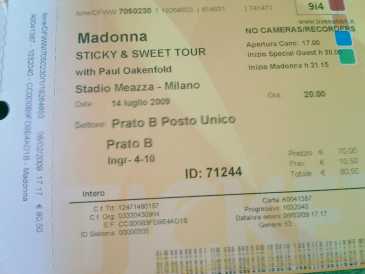 Фотоий: надувательство билеты согласия MADONNA MILANO 14-07 - MILANO