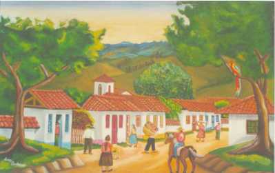 Фотоий: надувательство картины и чертежи PUEBLITO COLOMBIANO ORIGINAL PRIMITIVO