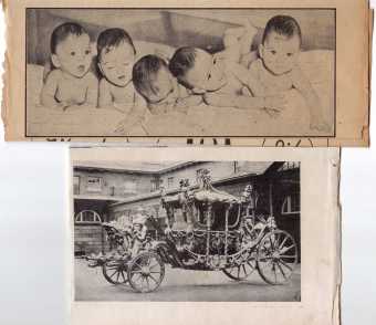 Фотоий: надувательство фотоие/плакаты QUINTUPLES HIJAS DEL REY DE INGLATERRA.CARROSA