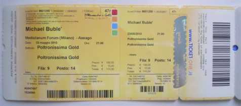 Фотоий: надувательство билеты согласия BIGLIETTO MICHAEL BUBLE' FORUM DI ASSAGO - FORUM DI ASSAGO