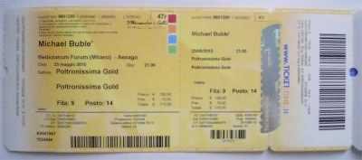 Фотоий: надувательство билеты согласия BIGLIETTO MICHAEL BUBLE 23/05/2010 - FORUM DI ASSAGO