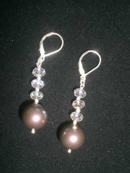 Фотоий: надувательство Jewels женщины - ARGENTO 925 - CRISTALLI SVAROWSKY - PERLA SVAROWSK - ORECCHINO CON SVAROWSKY