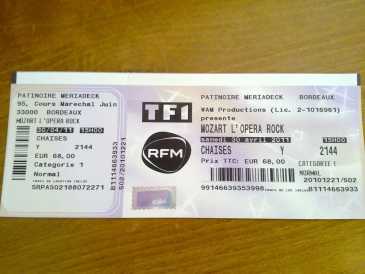 Фотоий: надувательство билеты согласия CONCERT MOZART L'OPERA ROCK - BORDEAUX