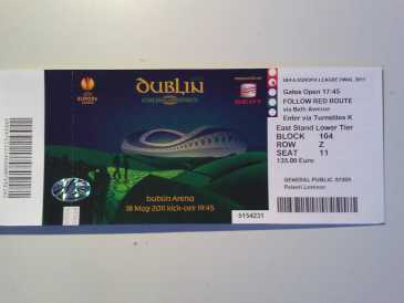 Фотоий: надувательство билеты спорта FINAL UEFA CUP CAT1  BLOCK104 - DUBLIN