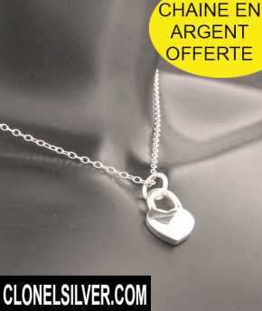 Фотоий: надувательство Jewels женщины - PENDENTIF COEUR CADENAS ARGENT 15,00EUR - BIJOU PENDENTIF CEOUR CADENAS CHAINE ARGENT OFFERT
