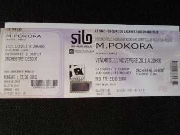 Фотоий: надувательство билеты согласия CONCERT M.POKORA - SILO A MARSEILLE