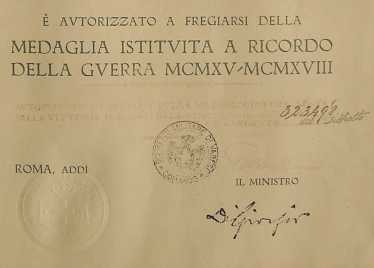 Фотоий: надувательство медали/badges/voinskie предметы BREVETTO DELLA MEDAGLIA INTERALLEATA / ANNO 1924 - воинское украшение