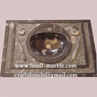 Фотоий: надувательство украшение LAVABO EN MARBRE FOSSILISE - LAVABO EN MARBRE FOSSILISE
