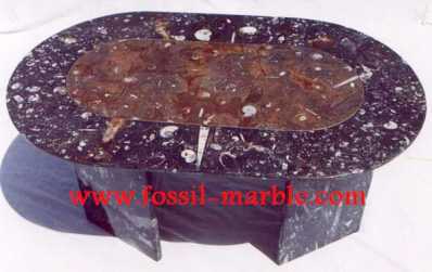 Фотоий: надувательство украшение TABLE EN NATURAL MARBRE FOSSILISE MARRAKECH - TABLE EN MARBRE FOSSILISE