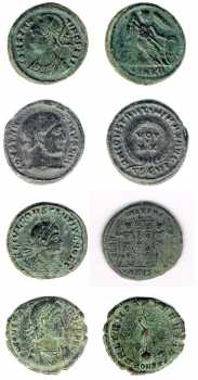 Фотоий: надувательство монетки 4 PIECES CONSTANTIN I ET CONSTANCE II CESAR
