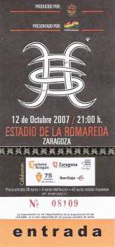 Фотоий: надувательство билеты согласия CONCERT HEROES DEL SILENCIO 12/10/2007 - ZARAGOZA (SPAIN)