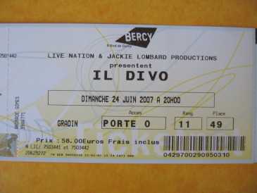 Фотоий: надувательство билеты согласия IL DIVO 24 JUNE 2007 WORLD TOUR CONCERT - PARIS BERCY