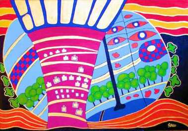Фотоий: надувательство картины и чертежи HUNDERTWASSER - OMAGGIO ALL' ARTISTA