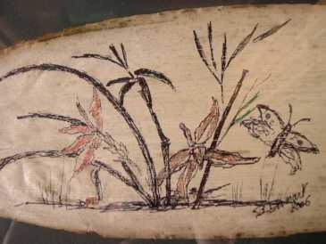 Фотоий: надувательство картины и чертежи DESSINS SUR FEUILLE DE BAMBOU