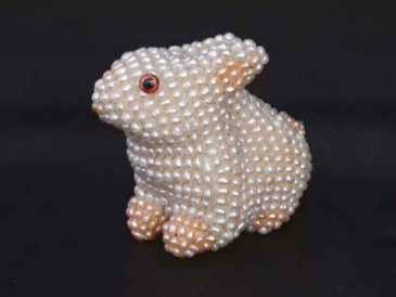 Фотоий: надувательство стеклянные предметы AMOUR DE CRISTAL 290MM LAPIN PERLES NATUREL.10X12