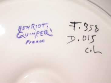 Фотоий: надувательство керамика FAIENCE DE QUIMPER