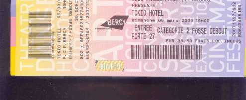 Фотоий: надувательство билеты согласия TOKIO HOTEL - PARIS BERCY