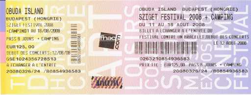 Фотоий: надувательство билеты согласия SZIGET FESTIVAL - BUDAPEST (HONGRIE)