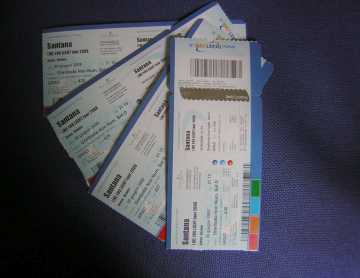 Фотоий: надувательство билеты согласия SANTANA 4 BIGLIETTI - ARENA DI VERONA 30/06/08 - PREZZO DI COSTO