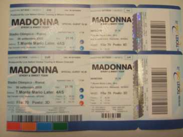 Фотоий: надувательство билеты согласия VENDO 2 BIGLIETTI CONCERTO DI MADONNA - ROMA