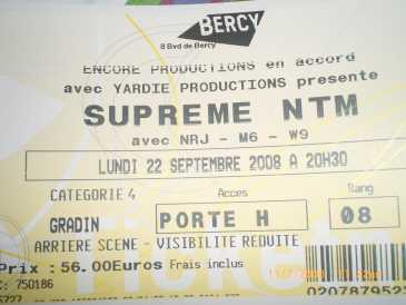 Фотоий: надувательство билеты согласия CONCERT  SUPREME NTM - BERCY